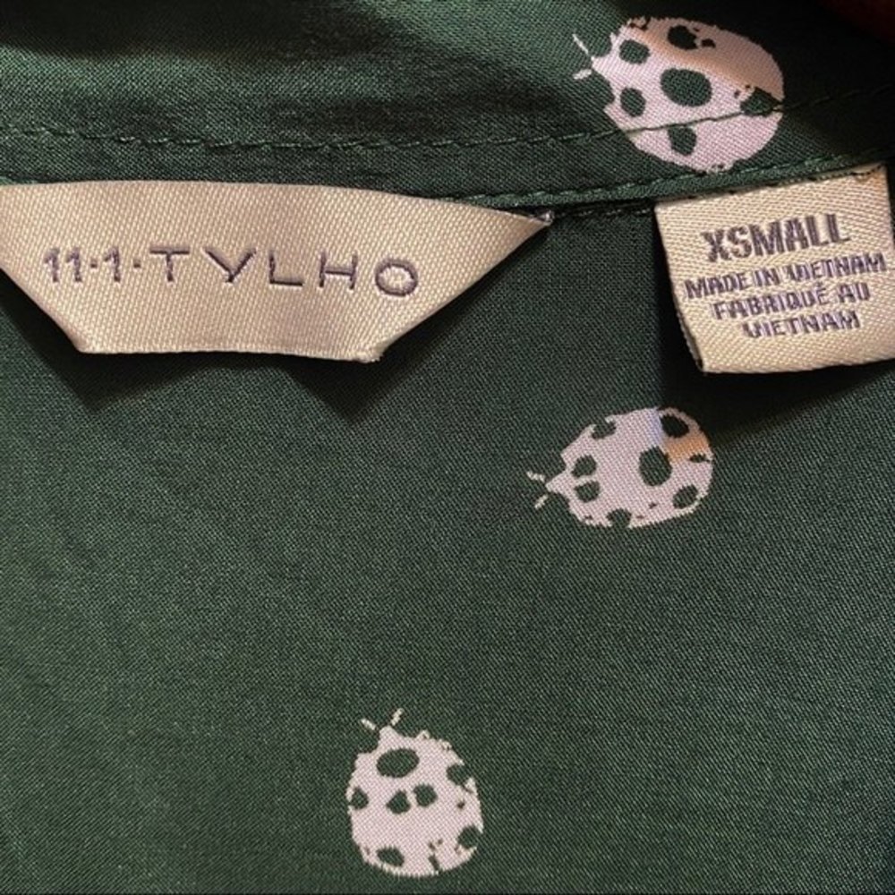 Anthropologie Tylho Lakin Ladybug Tunic Button Down Blouse XS - Picture 2 of 7